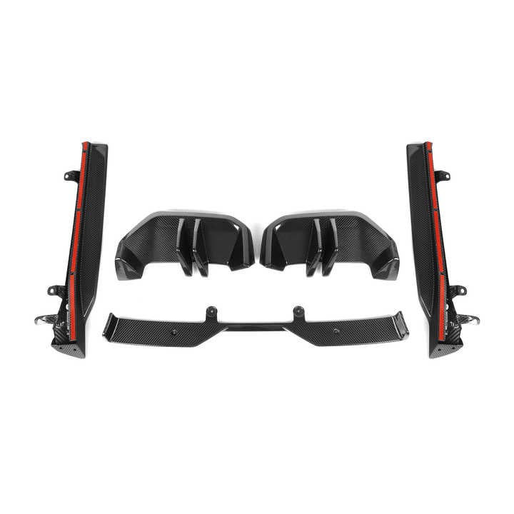BMW Serie 5 G60 G61 Diffusore Posteriore Mp Stile in Carbonio Prepreg Nero Lucido di OPTIC (2024+)