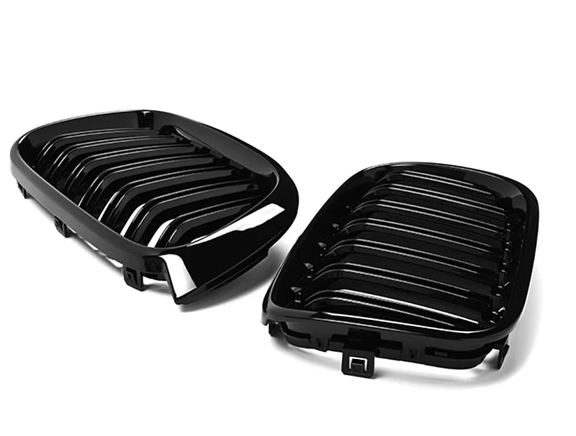 BMW X3 X4 F25 F26 LCI Griglie Anteriori Doppia Barra Nero Lucido (2014-2018)
