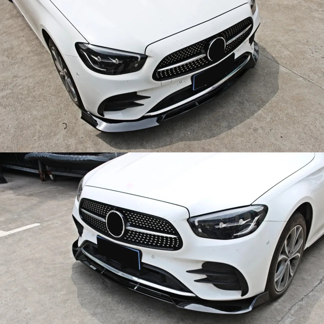 Mercedes E-Class W213 4 Porte Stile AMG Nero Lucido Lip Anteriore (2021-2023)