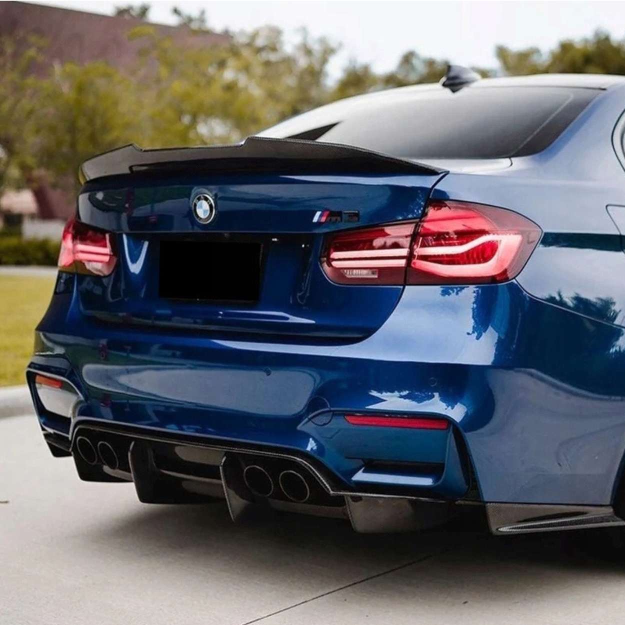 BMW Serie 3 F30 / M3 F80 Nero Lucido Ducktail PSM Stile Spoiler Posteriore (2014-2019)