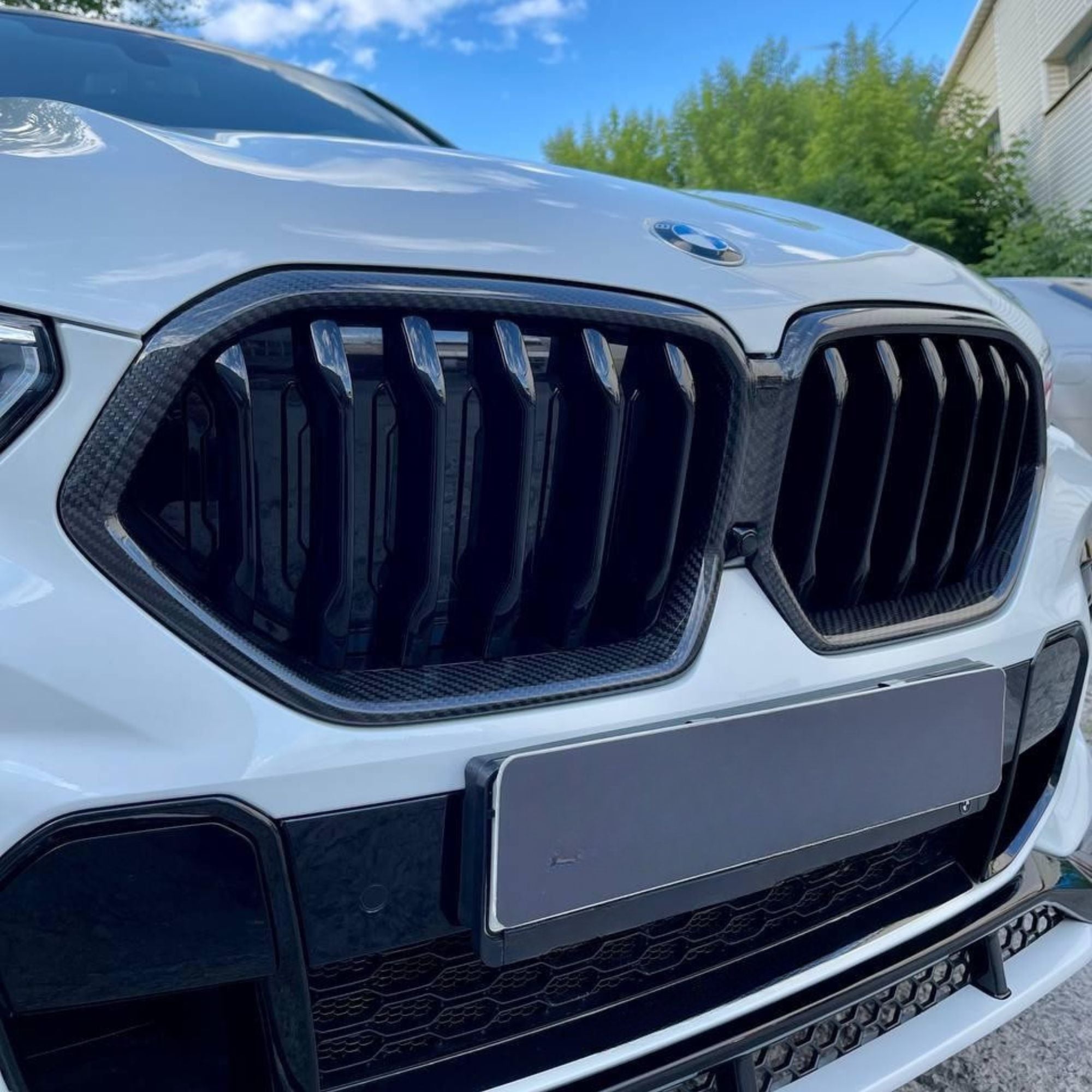 BMW X6 & X6M G06 F96 Griglie Anteriori a Barra Singola in Carbonio (2019-2022)