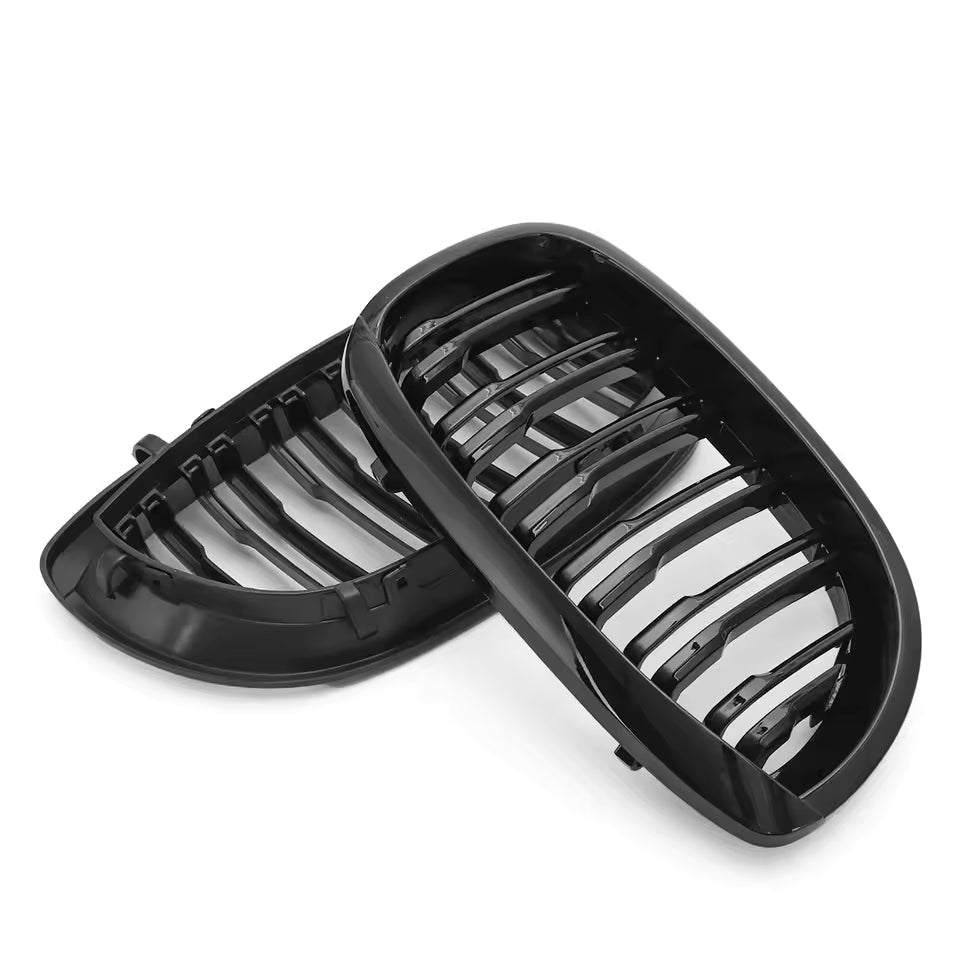 BMW Serie 3 E46 2 Porte Griglia Anteriore Doppia Barra Nero Lucido (2003-2006)