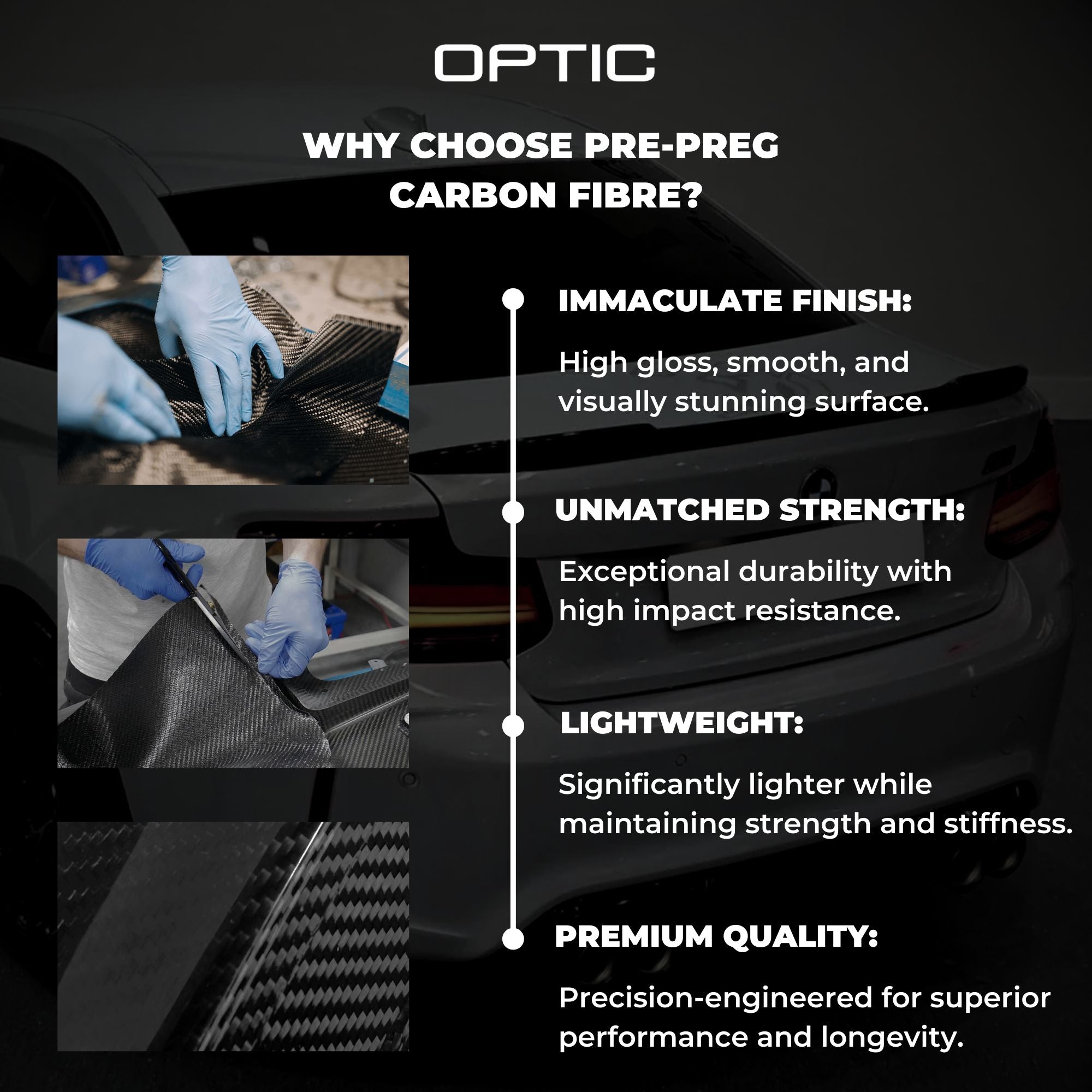 BMW X6 G06 X6M F96 Pre-Preg Dry Carbon Fibre Roof Spoiler By OPTIC (2019+)