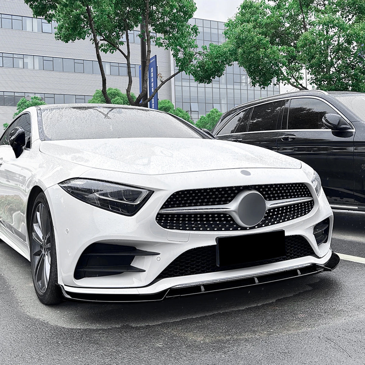 Mercedes CLS C257 AMG Stile Nero Lucido Lip Anteriore (2018-2021)