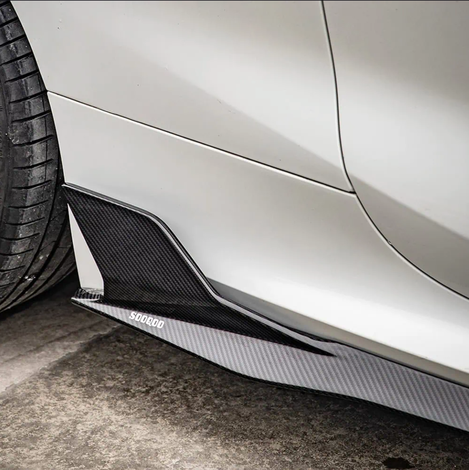 BMW Serie 8 G14 G15 & M8 F91 F92 Minigonne Laterali in Carbonio Prepreg di Sooqoo (2018+)