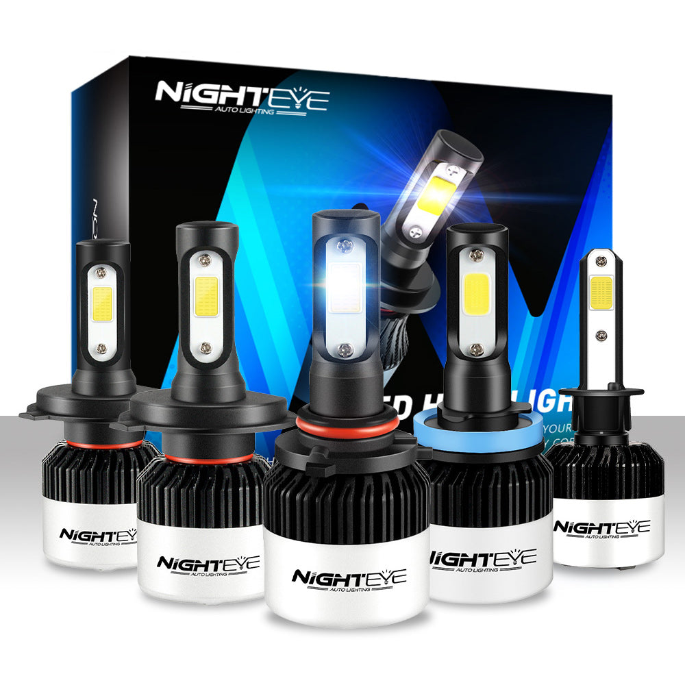 NIGHT EYE 6500K 72W LED Bright Headlight Bulbs (H7/H4/H8/H9/H11/HB3 9005/HB4 9006)