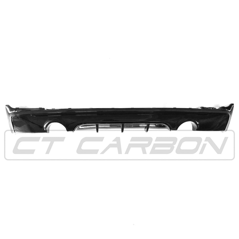 BMW 2 SERIES F22/F23 GLOSS BLACK DUAL EXHAUST DIFFUSER - MP STYLE - BLAK BY CT CARBON