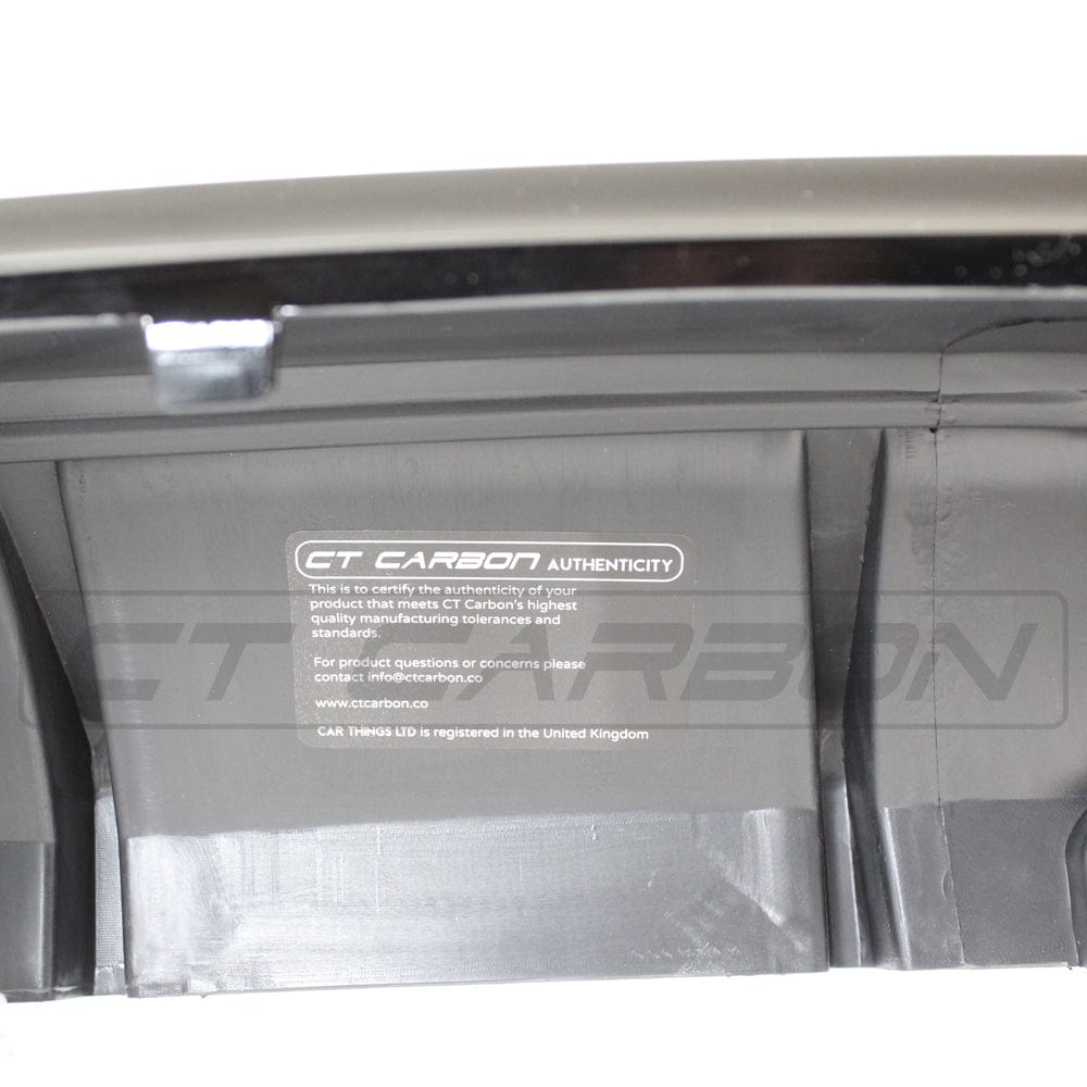 BMW 2 SERIES F22/F23 GLOSS BLACK TWIN EXHAUST DIFFUSER - MP STYLE - BLAK BY CT CARBON