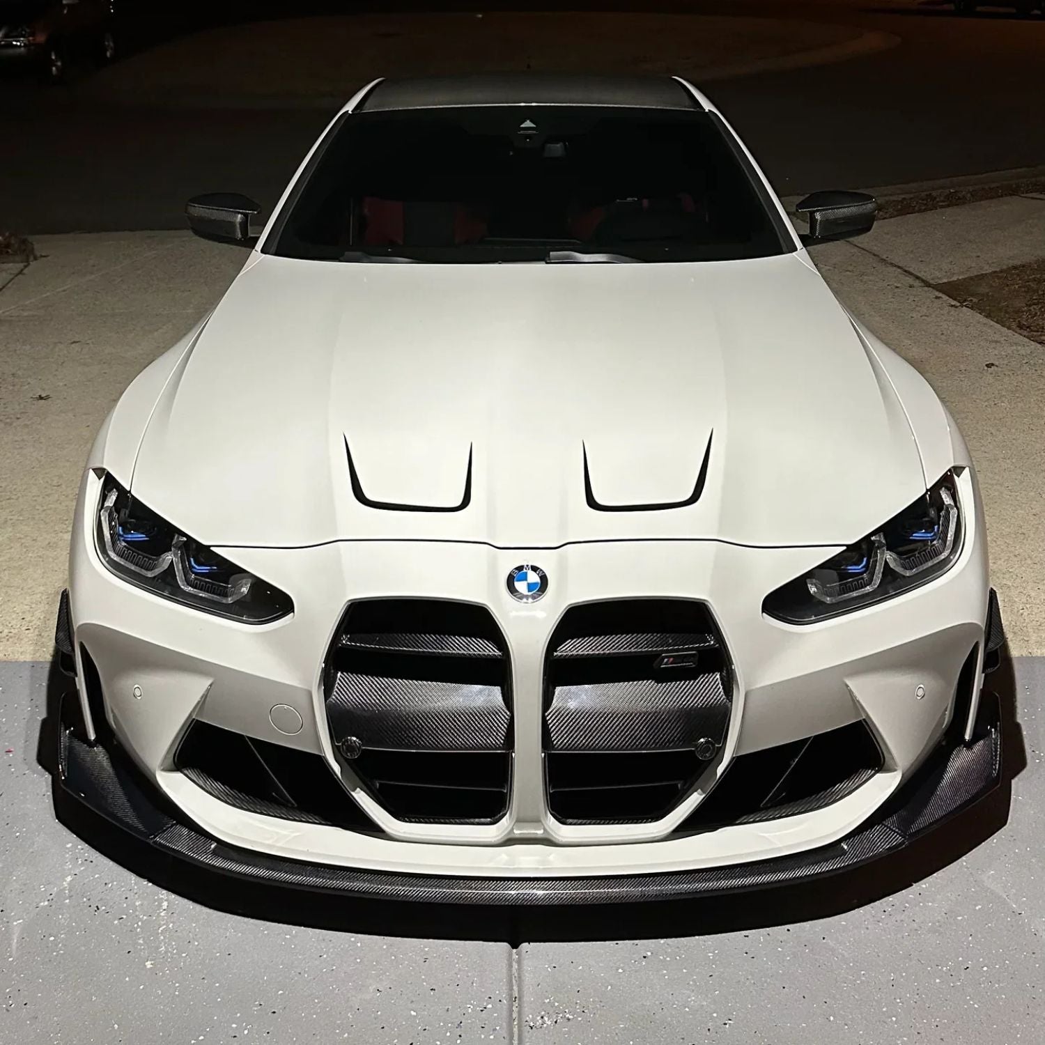 BMW M3 G80 G81 / M4 G82 G83 Lip Anteriore Stile CSL in Carbonio Prepreg Nero Lucido di OPTIC (2021+)