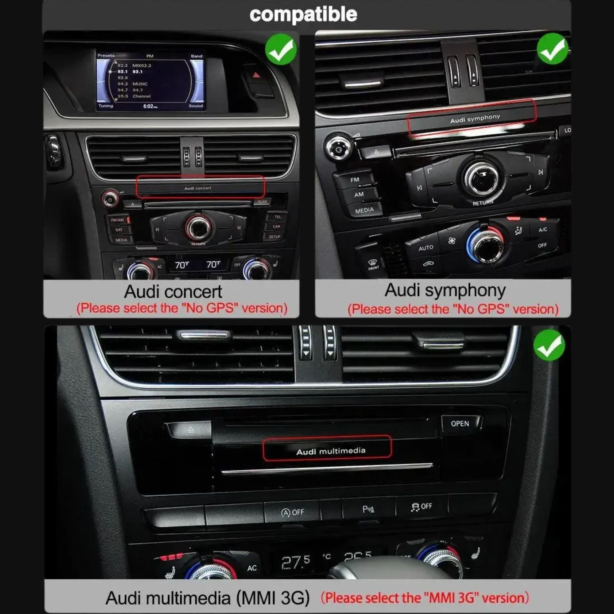 Audi Q5/SQ5 8R | 12.3" Display Touchscreen Apple CarPlay/Android Auto | (2009-2017)