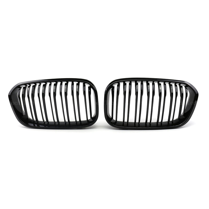 1 Series LCI Gloss Black Double Slat Front Grills F20 F21 (2015-2019) - Avoro Design